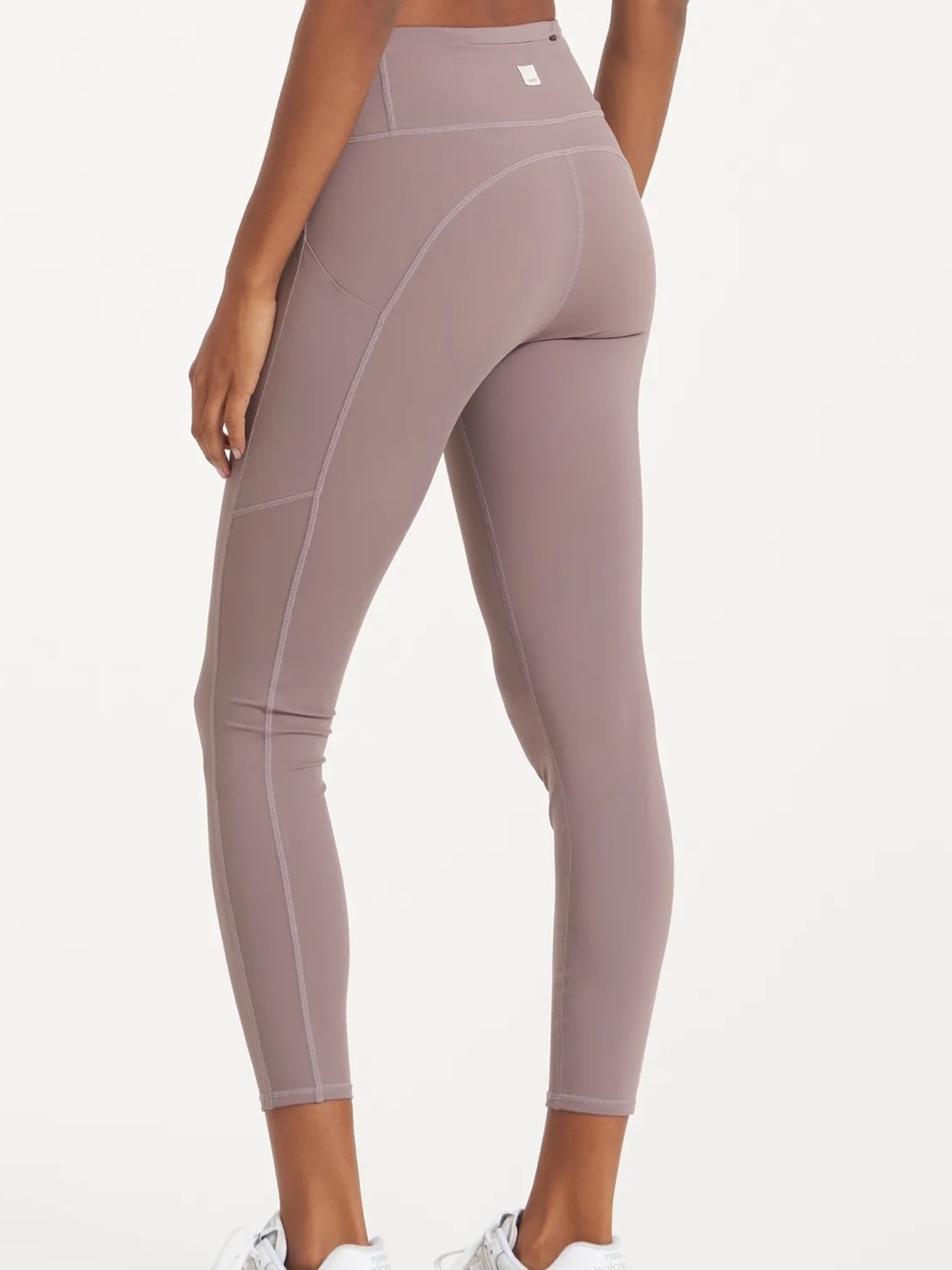 Vuori Stride Leggings Hazel Taupe Almond High-Rise Pocket 7/8 Legging Tights
